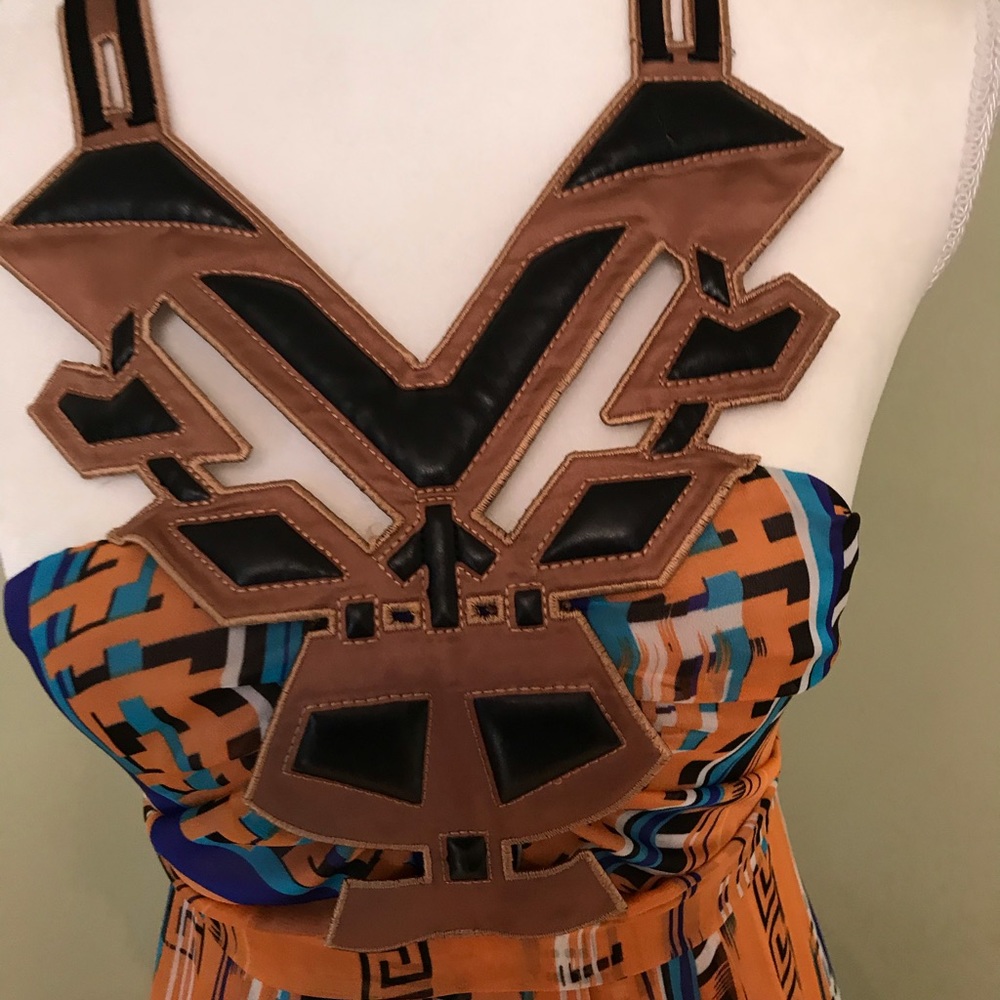🌺Maxi Lined Opened Back Adorned Dress, Size M - Picture 6 of 14